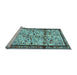 Sideview of Machine Washable Persian Light Blue Traditional Rug, wshtr2708lblu