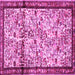 Square Persian Pink Traditional Rug, tr2708pnk