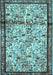 Machine Washable Persian Light Blue Traditional Rug, wshtr2708lblu