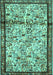 Machine Washable Persian Turquoise Traditional Area Rugs, wshtr2708turq