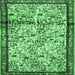 Square Machine Washable Persian Emerald Green Traditional Area Rugs, wshtr2708emgrn