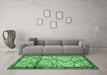 Machine Washable Persian Emerald Green Traditional Area Rugs in a Living Room,, wshtr2708emgrn