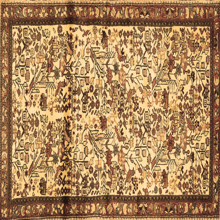 Square Persian Brown Traditional Rug, tr2708brn
