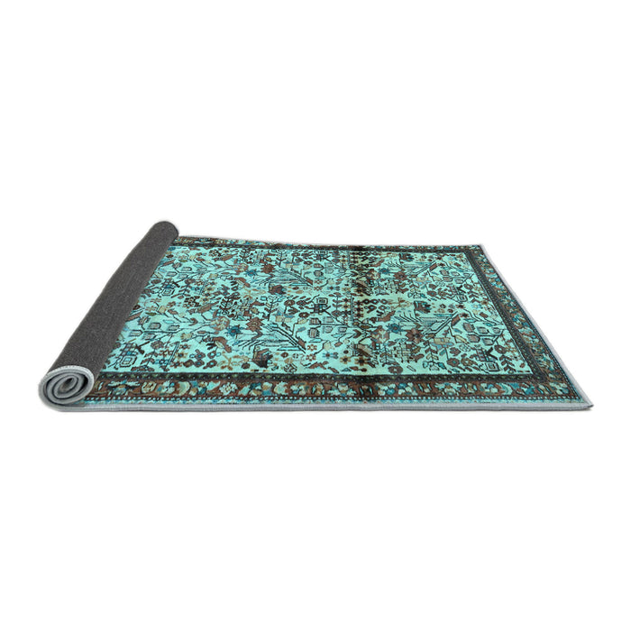 Sideview of Persian Light Blue Traditional Rug, tr2708lblu