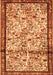 Serging Thickness of Machine Washable Persian Orange Traditional Area Rugs, wshtr2708org