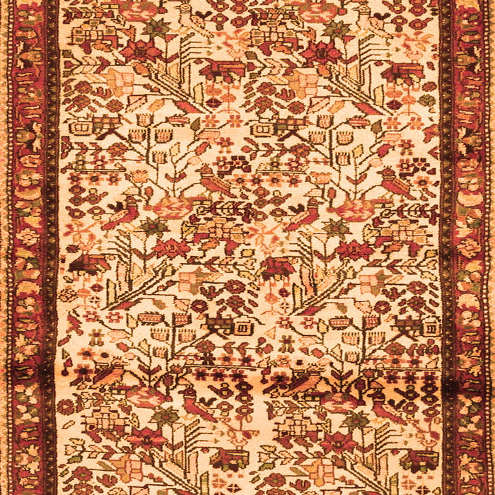 Serging Thickness of Machine Washable Persian Orange Traditional Area Rugs, wshtr2708org