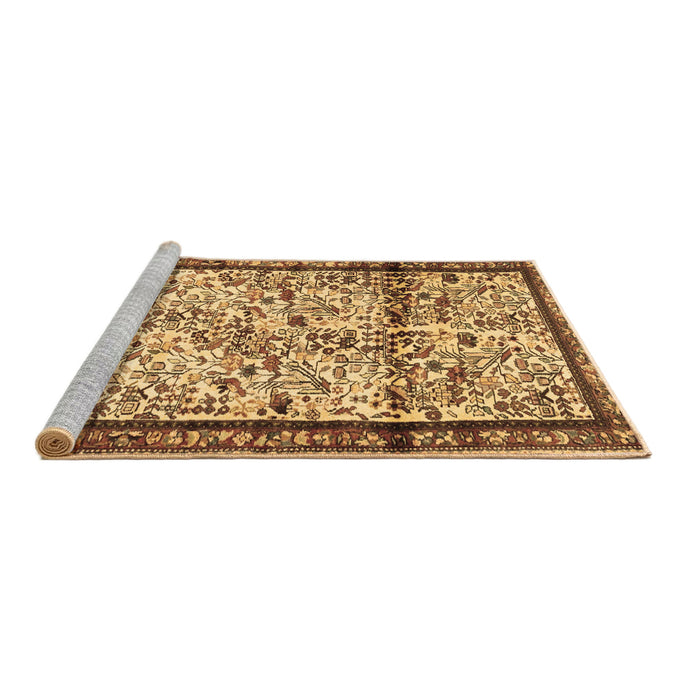 Sideview of Machine Washable Persian Brown Traditional Rug, wshtr2708brn