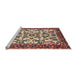 Sideview of Machine Washable Traditional Brown Red Rug, wshtr2709