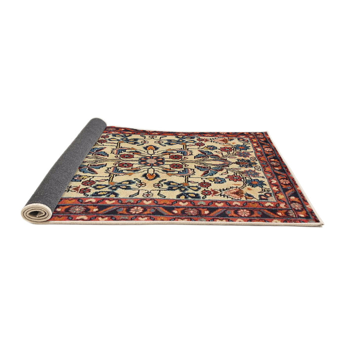 Sideview of Traditional Brown Red Animal Rug, tr2709