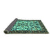 Sideview of Animal Turquoise Traditional Rug, tr2709turq