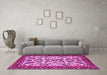 Machine Washable Animal Pink Traditional Rug in a Living Room, wshtr2709pnk