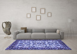 Machine Washable Animal Blue Traditional Rug in a Living Room, wshtr2709blu