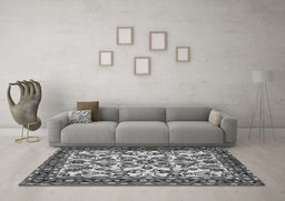 Machine Washable Animal Gray Traditional Rug in a Living Room,, wshtr2709gry