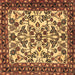 Square Animal Brown Traditional Rug, tr2709brn