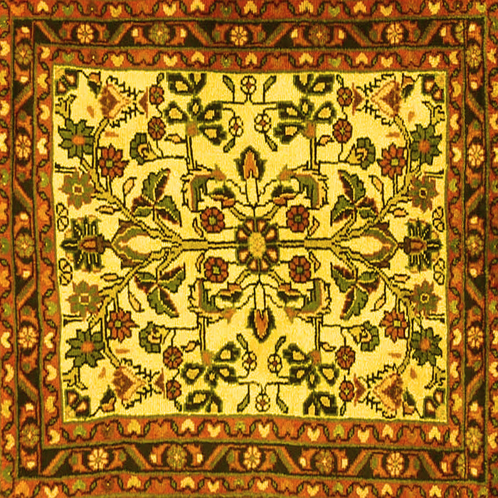 Square Machine Washable Animal Yellow Traditional Rug, wshtr2709yw