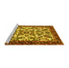 Sideview of Machine Washable Animal Yellow Traditional Rug, wshtr2709yw