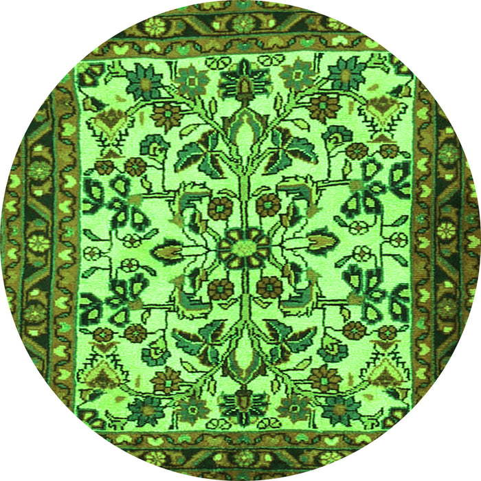 Square Animal Green Traditional Rug, tr2709grn