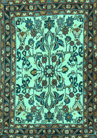 Animal Turquoise Traditional Rug, tr2709turq