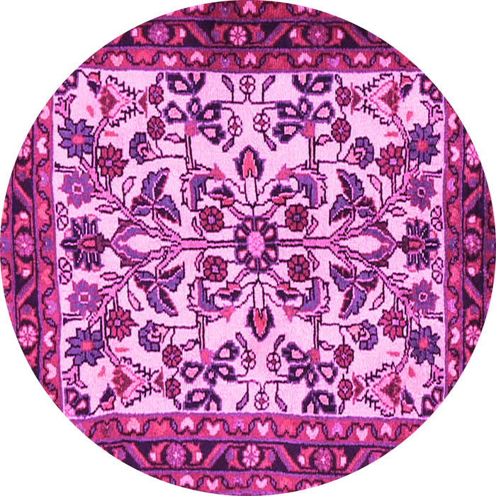 Round Animal Pink Traditional Rug, tr2709pnk