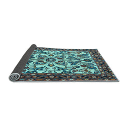 Sideview of Animal Light Blue Traditional Rug, tr2709lblu