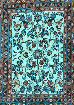 Animal Light Blue Traditional Rug, tr2709lblu