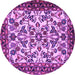 Round Animal Purple Traditional Rug, tr2709pur