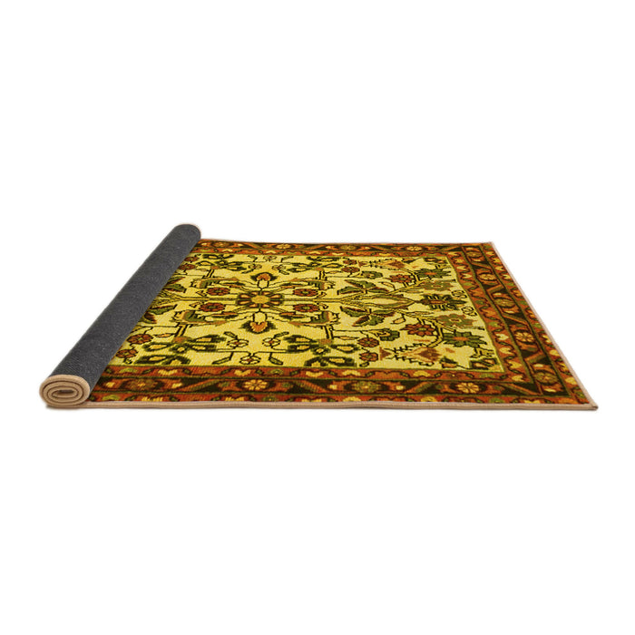 Sideview of Animal Yellow Traditional Rug, tr2709yw