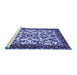 Sideview of Machine Washable Animal Blue Traditional Rug, wshtr2709blu