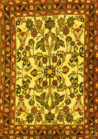 Animal Yellow Traditional Rug, tr2709yw