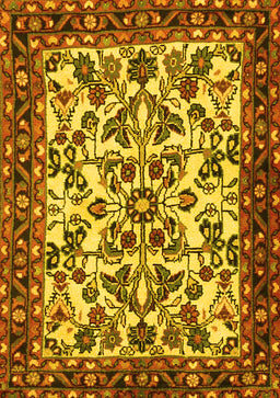 Animal Yellow Traditional Rug, tr2709yw