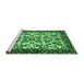 Sideview of Machine Washable Animal Emerald Green Traditional Area Rugs, wshtr2709emgrn