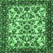 Square Animal Emerald Green Traditional Rug, tr2709emgrn