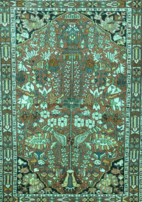 Animal Turquoise Traditional Rug, tr270turq