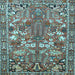 Square Animal Light Blue Traditional Rug, tr270lblu