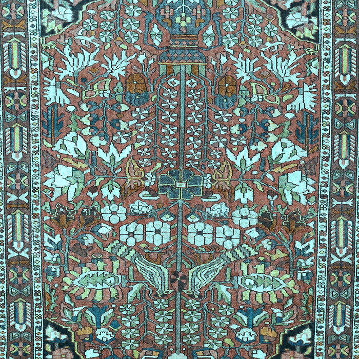 Machine Washable Animal Light Blue Traditional Rug, wshtr270lblu
