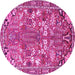 Round Animal Pink Traditional Rug, tr270pnk