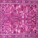 Square Animal Pink Traditional Rug, tr270pnk