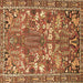 Square Machine Washable Animal Brown Traditional Rug, wshtr270brn