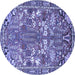 Round Animal Blue Traditional Rug, tr270blu