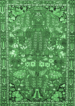 Animal Emerald Green Traditional Rug, tr270emgrn