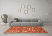 Machine Washable Animal Orange Traditional Area Rugs in a Living Room, wshtr270org