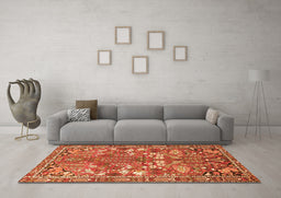 Machine Washable Animal Orange Traditional Area Rugs in a Living Room, wshtr270org
