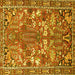 Square Animal Yellow Traditional Rug, tr270yw