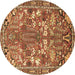 Round Animal Brown Traditional Rug, tr270brn