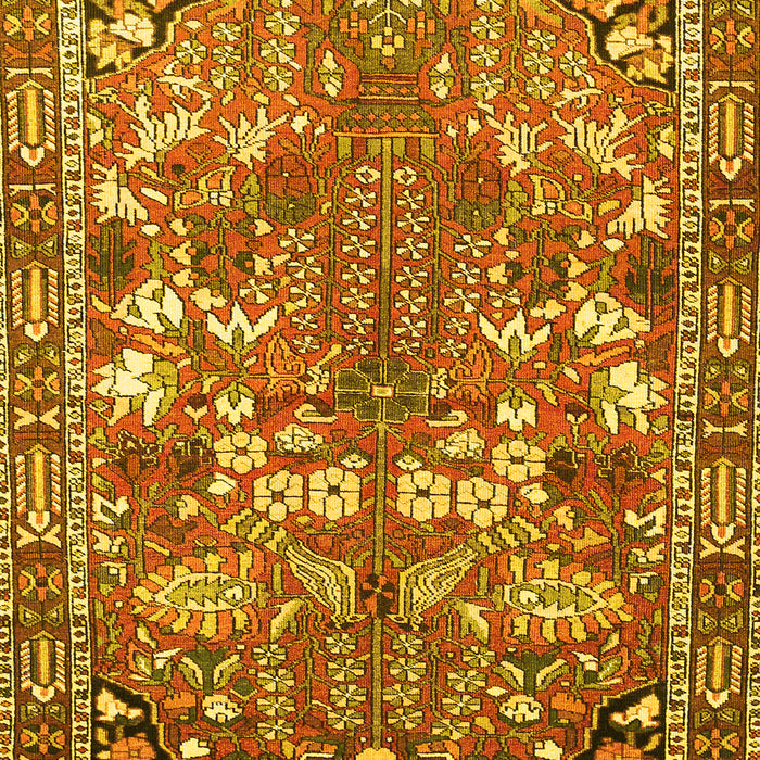 Machine Washable Animal Yellow Traditional Rug, wshtr270yw