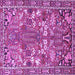 Square Animal Purple Traditional Rug, tr270pur