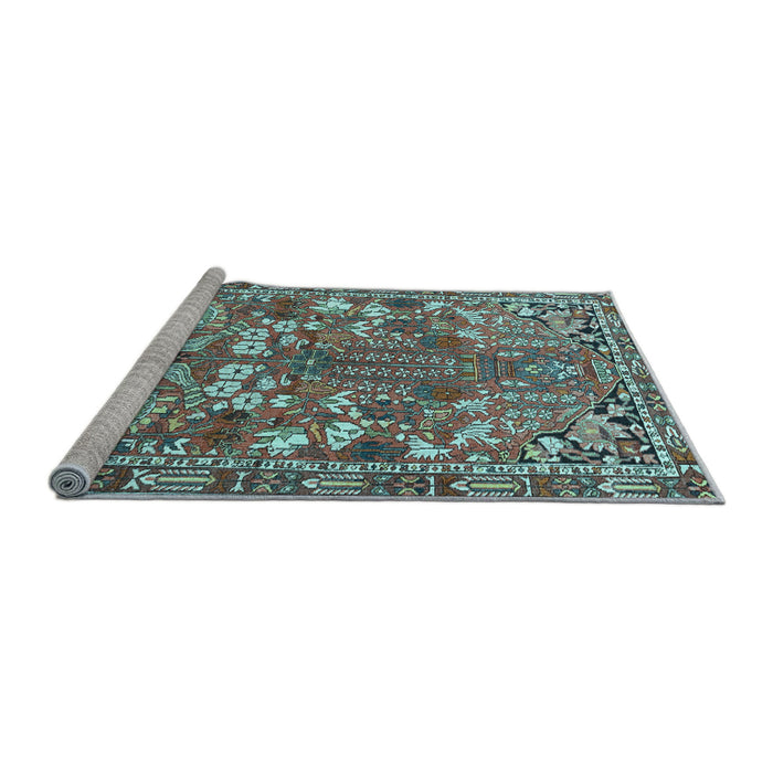 Sideview of Machine Washable Animal Light Blue Traditional Rug, wshtr270lblu
