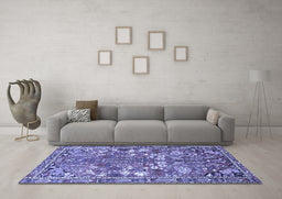 Machine Washable Animal Blue Traditional Rug in a Living Room, wshtr270blu