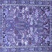 Square Animal Blue Traditional Rug, tr270blu