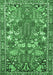 Machine Washable Animal Emerald Green Traditional Area Rugs, wshtr270emgrn